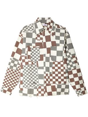 ERL checkered canvas shirt jacket - White