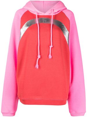 ERL colour-blocked cotton hoodie - Pink