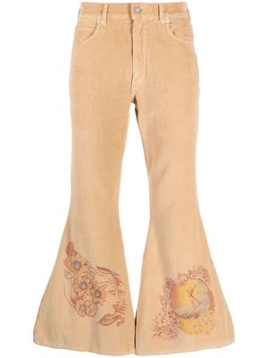 ERL corduroy flared trousers - Neutrals