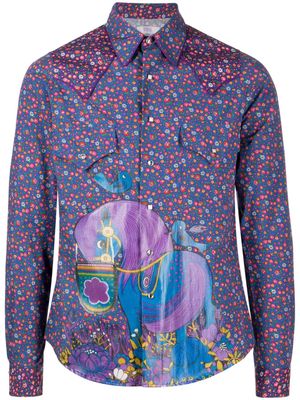 ERL Cowboy floral-print cotton shirt - Multicolour