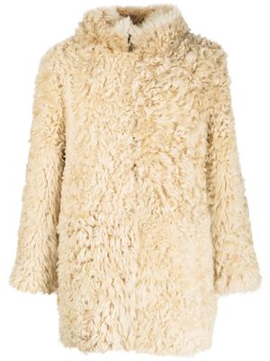 ERL faux-fur hooded coat - Brown