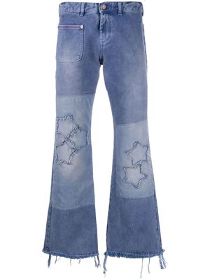 ERL flared star-patch jeans - Blue