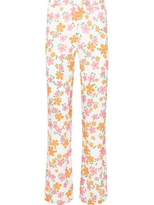 ERL Flora floral-print trousers - Orange