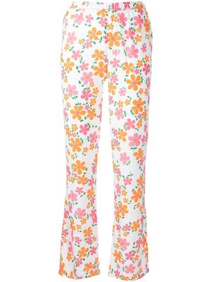 ERL floral-print trousers - Orange