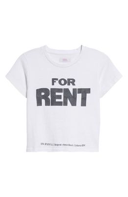 ERL For Rent Distressed Cotton Graphic Baby Tee in White