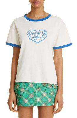 ERL Gender Inclusive Kappa Sweetheart Cotton Graphic T-Shirt in White