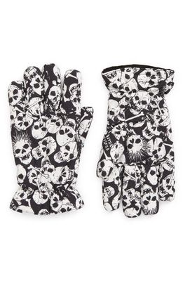 ERL Gender Inclusive Skull Print Puffer Gloves in Black