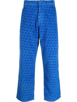 ERL graphic-print corduroy trousers - Blue