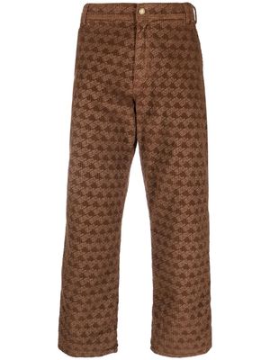 ERL graphic-print corduroy trousers - Brown