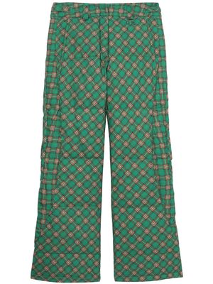 ERL graphic-print cotton padded trousers - Green