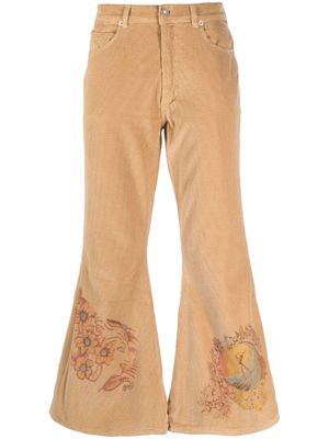 ERL graphic-print flared trousers - Neutrals