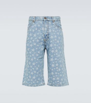 ERL Jacquard cotton denim shorts