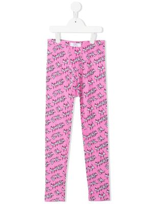 ERL KIDS all-over logo-print leggings - Pink