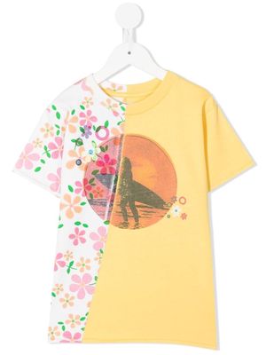 ERL KIDS floral-print surf-print T-shirt - Yellow