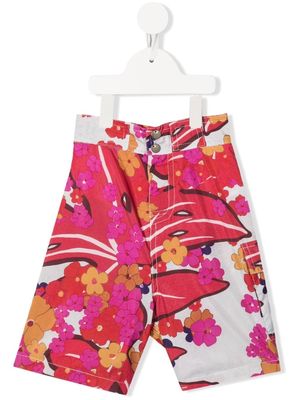 ERL KIDS floral-print swim shorts - Pink