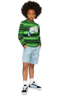ERL Kids Green & Black Truck Sweater