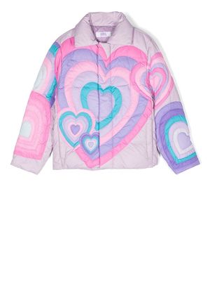 ERL KIDS heart-print puffer coat - Pink