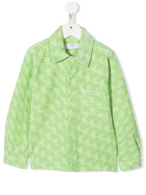 ERL KIDS logo-print corduroy shirt - Green