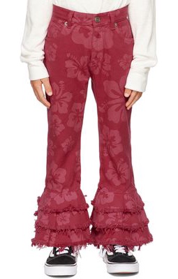 ERL Kids Pink Hibiscus Jeans