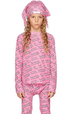 ERL Kids Pink Waffle Long Sleeve T-Shirt