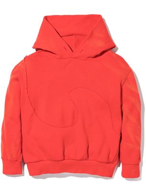 ERL KIDS swirl-print cotton hoodie - Red