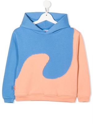 ERL KIDS wave applique-detail hoodie - Blue