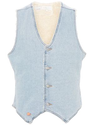 ERL logo-embroidered denim gilet - Blue