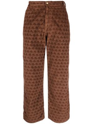 ERL logo-print trousers - Brown