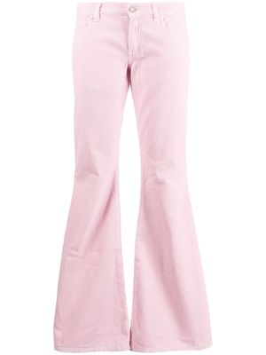 ERL low-waisted corduroy flared trousers - Pink
