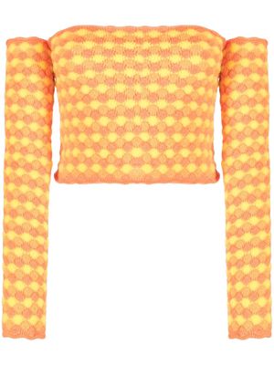 ERL off-shoulder knitted top - Orange