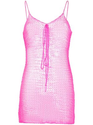 ERL open-knit mohair minidress - Pink