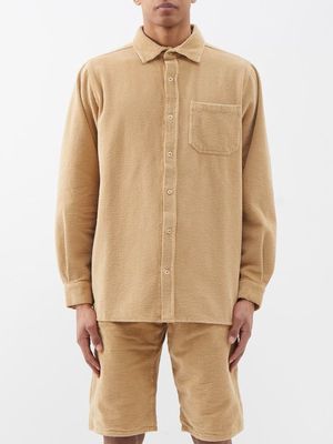 Erl - Patch-pocket Cotton-corduroy Shirt - Mens - Beige
