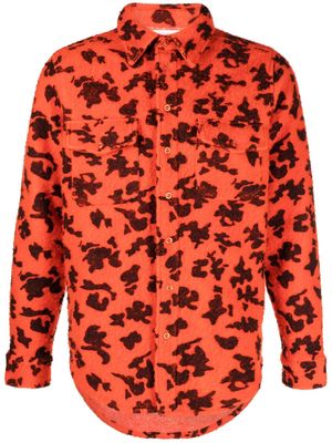 ERL Pilled Work camouflage-print shirt - Orange