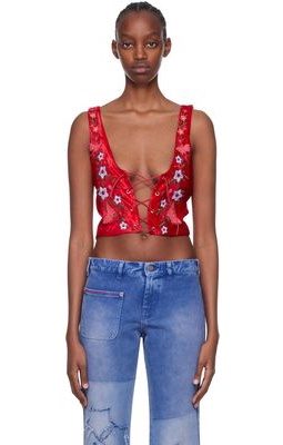 ERL Red Viscose Tank Top