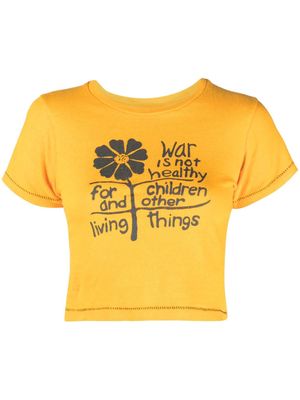 ERL slogan-print cotton T-shirt - Orange
