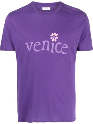 ERL slogan-print short-sleeve T-shirt - Purple