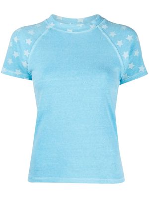ERL star-pattern panelled T-shirt - Blue