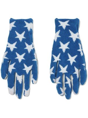 ERL star-patterned knitted gloves - Blue