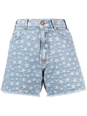ERL star-print denim shorts - Blue