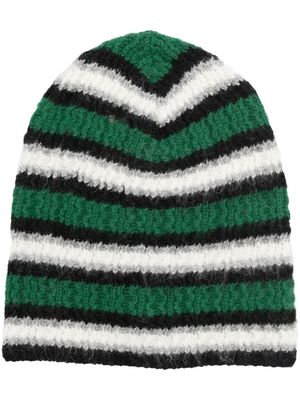 ERL stripe-knit beanie - Green