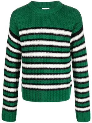 ERL stripe-print cable-knit jumper - Green