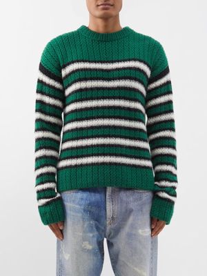 Erl - Striped Sweater - Mens - Green