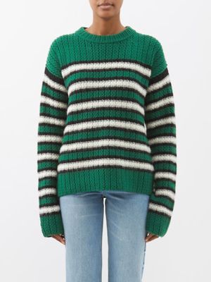 Erl - Striped Sweater - Womens - Green Stripe