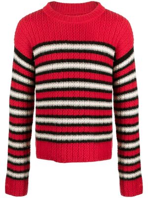 ERL striped wool-cashmere blend jumper - Red