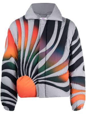 ERL Sunset quilted zip-up jacket - Grey