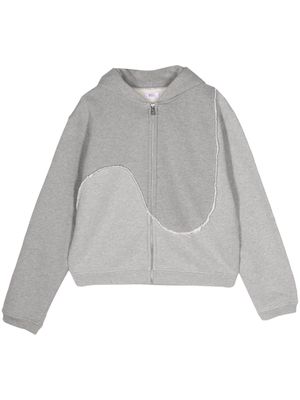 ERL Swirl zip-front cotton hoodie - Grey