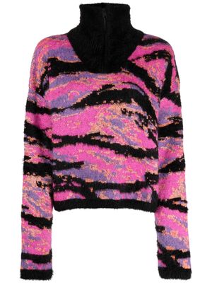 ERL tiger-jacquard jumper - Pink