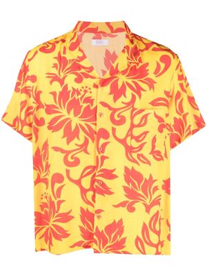 ERL tropical flower-print shirt - Yellow
