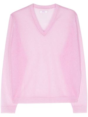 ERL V-neck lurex jumper - Pink