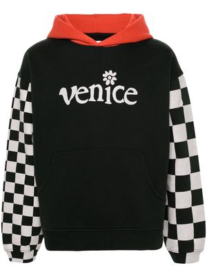 ERL Venice-print colour-block hoodie - Black